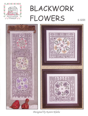 Cross Stitch Chart Blackwork Flowers - Rosewood Manor