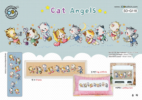 Borduurpatroon Cat Angels - Soda Stitch