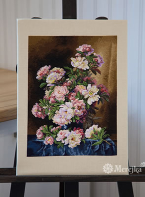 Cross stitch kit Lush Peonies - Merejka