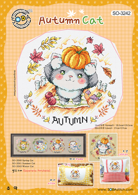 Cross stitch chart Autumn Cat - Soda Stitch