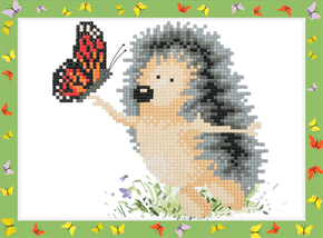 Diamond Painting Hedgehog with a Butterfly - Freyja Crystal