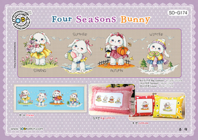 Cross stitch chart Four Seasons Bunny - Soda Stitch