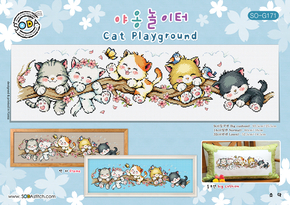 Cross stitch chart Cat Playground - Soda Stitch