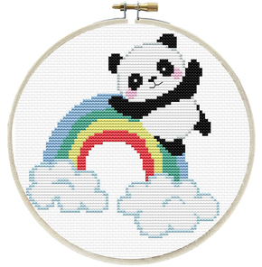 Voorbedrukt borduurpakket Rainbow Panda - Needleart World