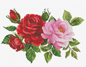 Voorbedrukt borduurpakket Rose Bouquet - Needleart World