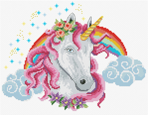 Voorbedrukt borduurpakket Rainbow Unicorn - Needleart World