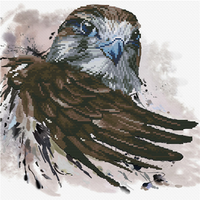 Pre-printed cross stitch kit Falcon Salute - Needleart World