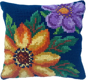 Cushion cross stitch kit Evening Bloom - Needleart World