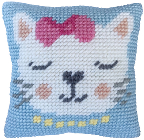 Cushion cross stitch kit Kitten Purr - Needleart World