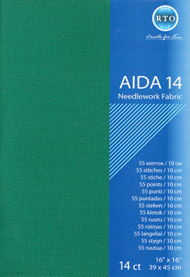 Fabric Aida 14 count - Green - RTO