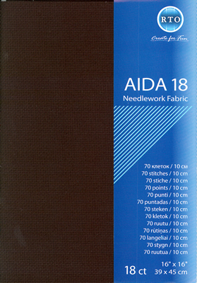 Borduurstof Aida 18 count - Black - RTO
