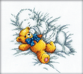 Cross Stitch Kit Baby with Teddy Bear - RTO