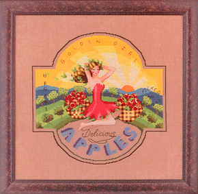 Cross Stitch Chart Golden Girl Apples - Mirabilia Designs