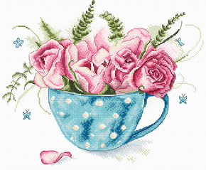 Cross stitch kit A cup of Roses - Leti Stitch