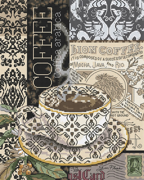 Cross stitch kit Lion Coffee B - Leti Stitch