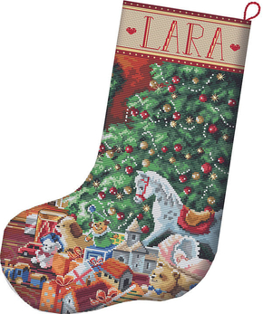 Cross stitch kit Cozy Christmas Stocking - Leti Stitch