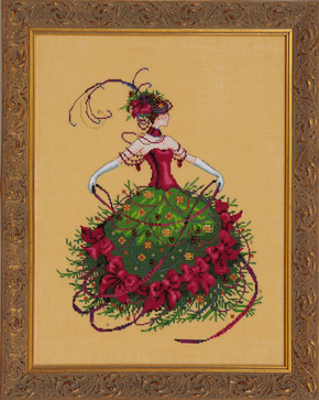 Cross stitch chart Miss Christmas Eve - Mirabilia Designs