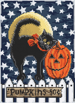 Cross stitch kit Don't be a Scaredy Cat! - Leti Stitch