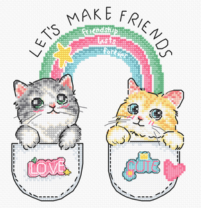 Cross stitch kit Let's make friends! - Leti Stitch