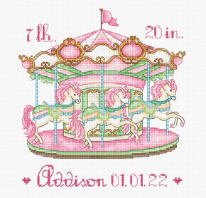 Borduurpakket Baby Carousel Pink - Leti Stitch