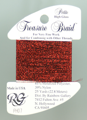 Petite Treasure Braid High Gloss Christmas Red - Rainbow Gallery