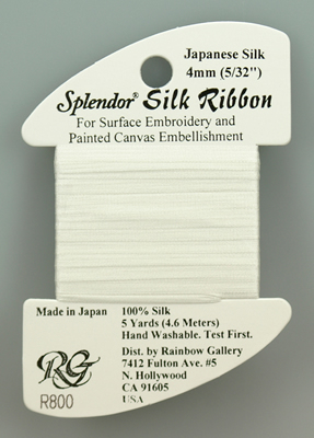 Splendor Silk Ribbon Cool White - Rainbow Gallery