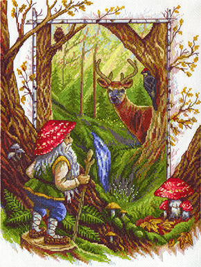 Cross Stitch Kit Goblin in the Woods - PANNA