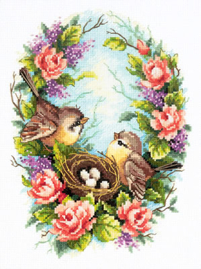 Cross stitch kit Family nest - Magic Needle