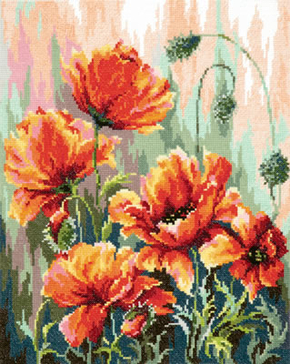 Cross stitch kit Poppies in the morning light - Magic Needle