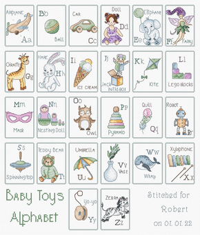 Borduurpakket Baby Toys Alphabet - Leti Stitch