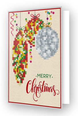 Diamond Dotz Greeting Card Merry Christmas Baubles Traditional - Needleart World