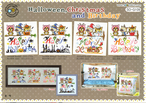 Cross Stitch Chart Halloween, Christmas & Birthday - Soda Stitch