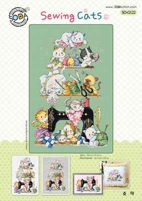 Cross stitch chart Sewing Cats - Soda Stitch