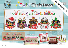 Borduurpakket Owls' Christmas - The Stitch Company