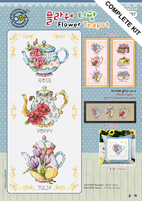 Cross stitch kit Flower Teapot - The Stitch Company