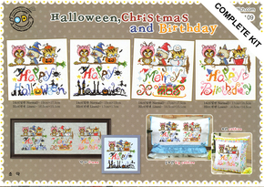 Borduurpakket Halloween, Christmas & Birthday - The Stitch Company