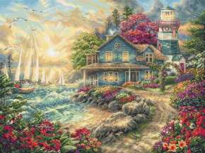 Cross stitch kit Sunrise by the Sea - Leti Stitch