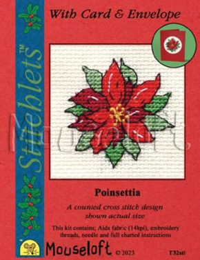 Cross stitch kit Poinsettia - Mouseloft