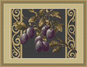 Cross Stitch Kit Branch with prunes - Luca-S
