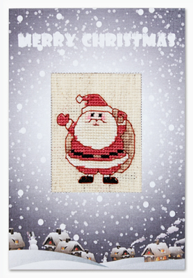 Cross Stitch Kit Postcard Santa - Luca-S