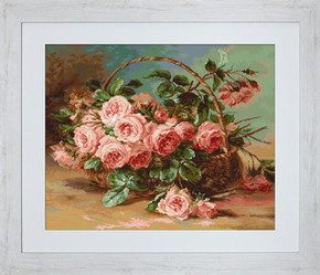 Cross Stitch Kit Basket of Roses - Luca-S