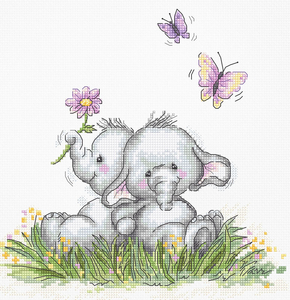 Cross stitch kit Elephant Couple - Luca-S