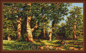 Petit Point borduurpakket The Oak Grove, reproduction of I.I. Shishkin - Luca-S