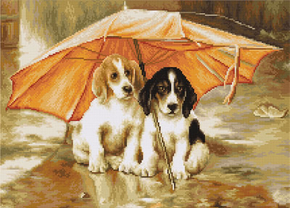 Petit Point borduurpakket Couple under an Umbrella - Luca-S