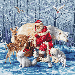 Cross stitch kit Santa and Friends - Leti Stitch