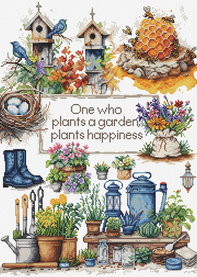 Cross stitch kit Garden Plants - Luca-S