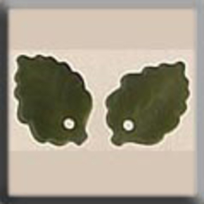 Glass Treasures Medium Leaf-Matte Olive (2) - Mill Hill