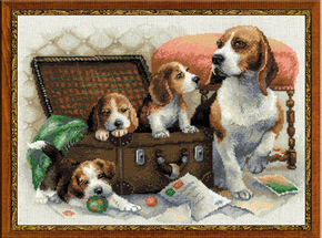 Borduurpakket Canine Family - RIOLIS
