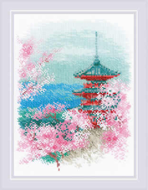 Borduurpakket Sakura - Pagoda - RIOLIS