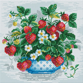 Diamond Mosaic Basket of Strawberries - RIOLIS